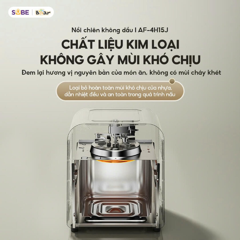 Cấu tạo bằng chất liệu kim loại không gây mùi cháy khét
