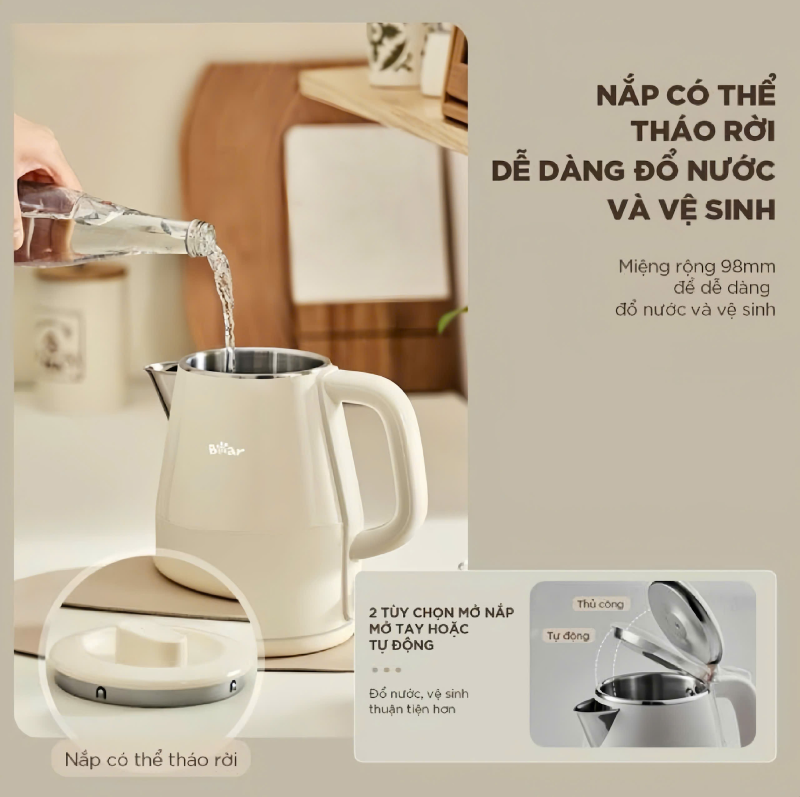 Đặc điểm nổi bật của ấm đun nước Bear 1.5L EB-5H15D