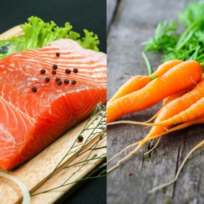 Cháo cá hồi cho bé ăn dặm 8 tháng với cà rốt