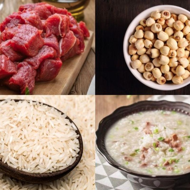 Cháo hạt sen thịt bò
