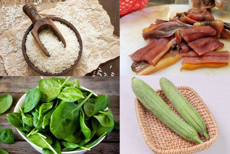 Cháo lươn mồng tơi