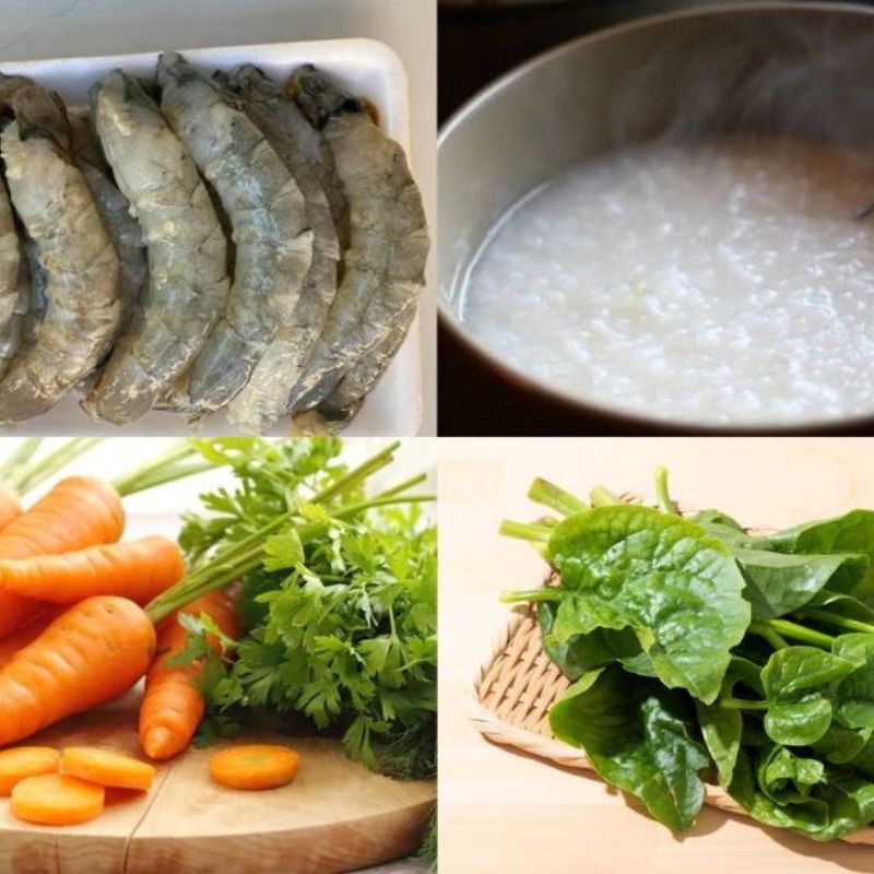 Cháo tôm + cà rốt