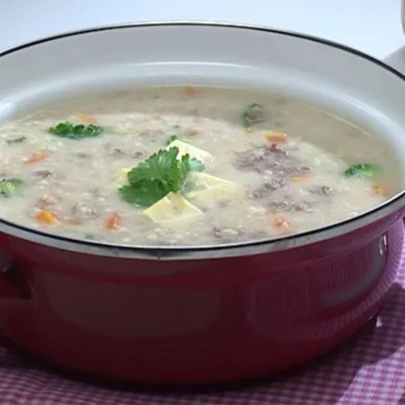 Cháo yến mạch thịt bò