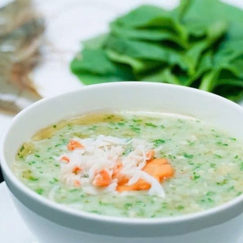 Cháo yến mạch tôm rau cải