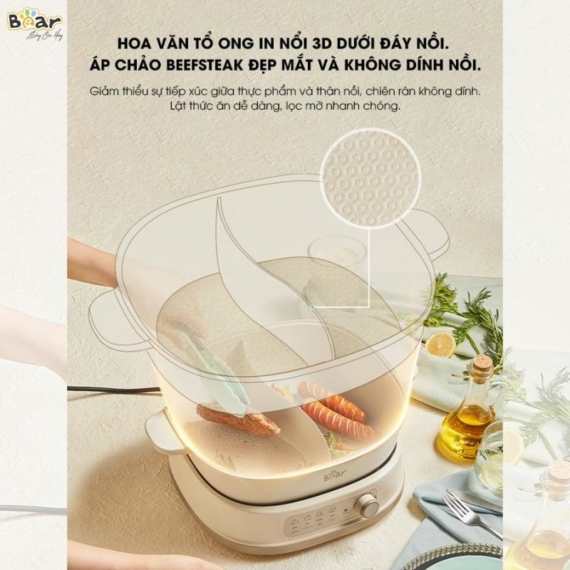 Chất liệu an toàn với lòng nồi chống dính