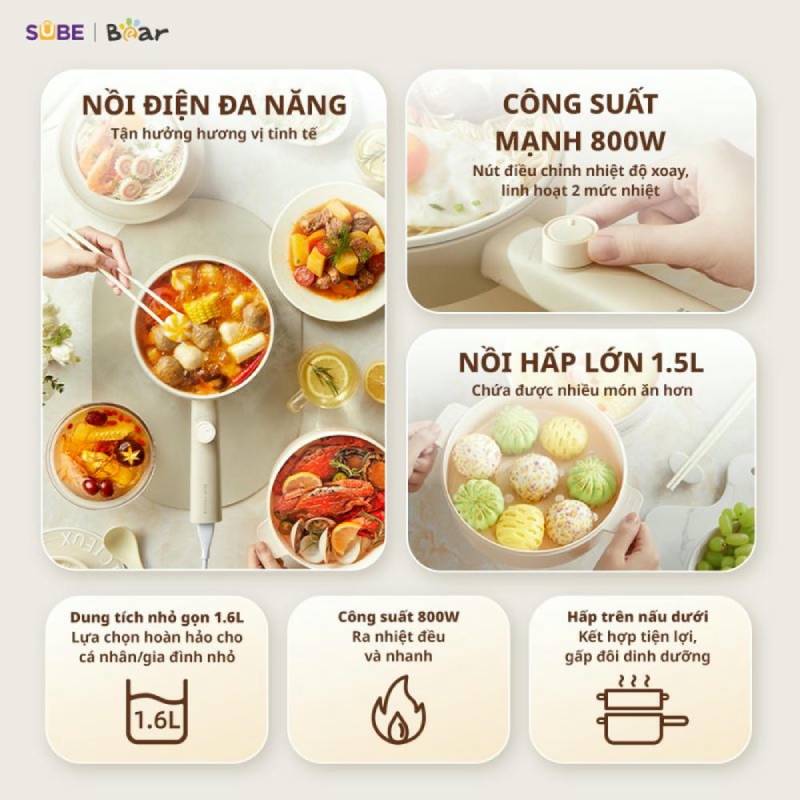Chế biến đa dạng món ăn