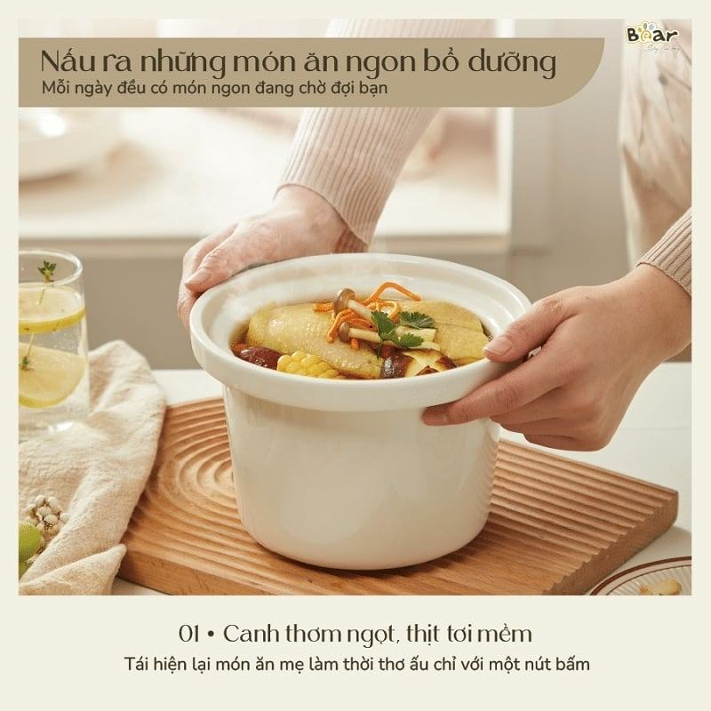 Chế độ nấu đa năng với các món hầm, cháo