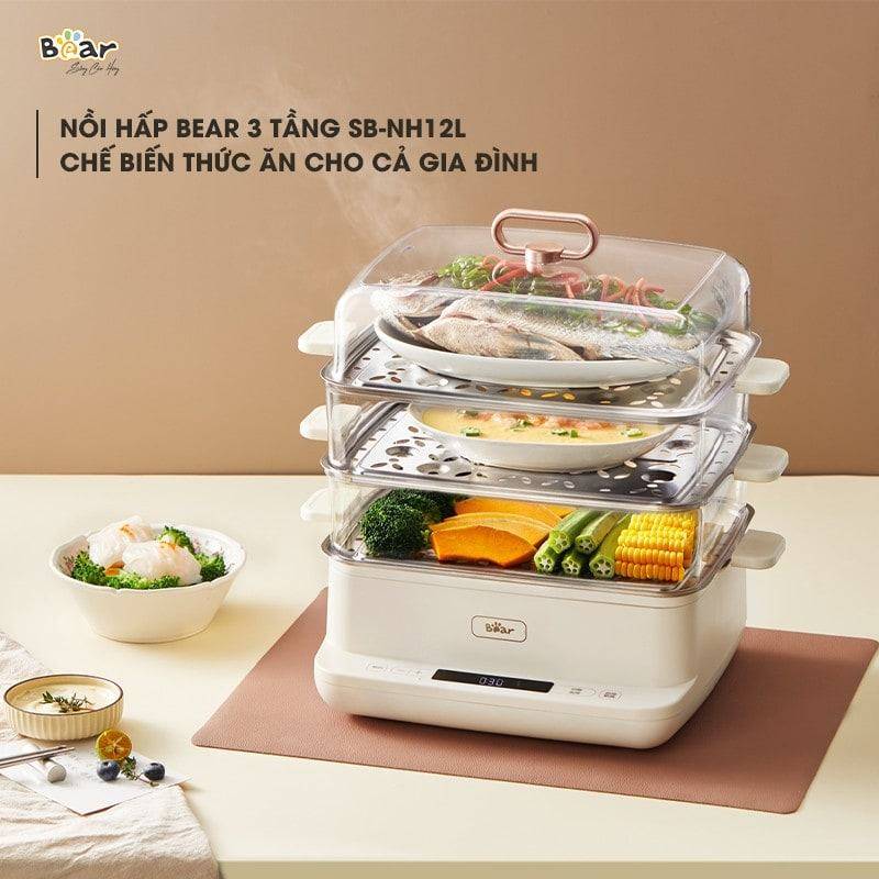 Đặc điểm nổi bật của nồi hấp điện Bear 12L