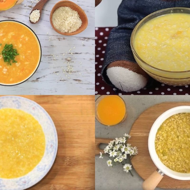 Gợi ý thực đơn mẫu áp dụng cháo bí đỏ toàn diện