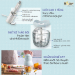 Thiết kế thông minh với lưỡi dao 3 tầng giúp xay thịt nhuyễn. mịn