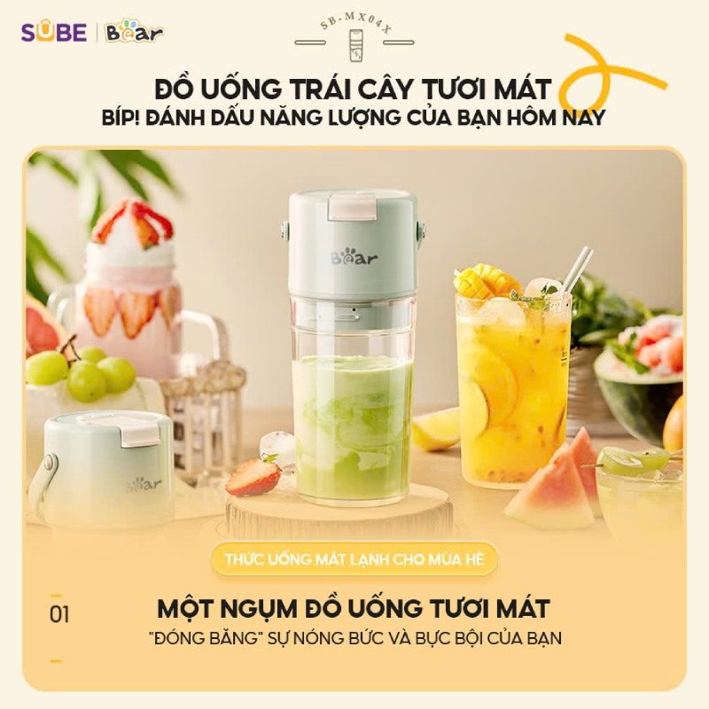 Đặc điểm nổi bật của máy xay sinh tố cầm tay Bear SB-MX04X