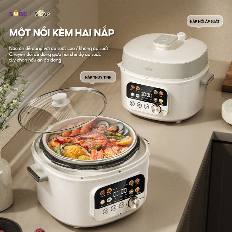 Dễ dàng thao tác với màn hình HD hiển thị các chức năng nấu