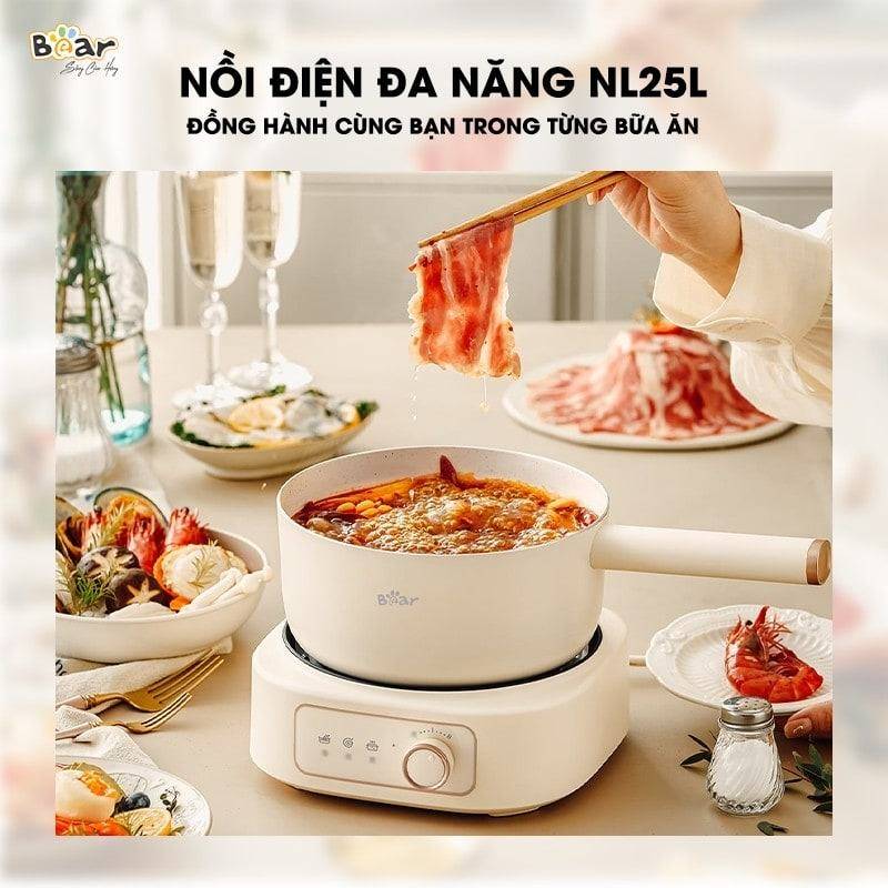 Nồi lẩu đa chức năng với lẩu, ninh, hầm, rán