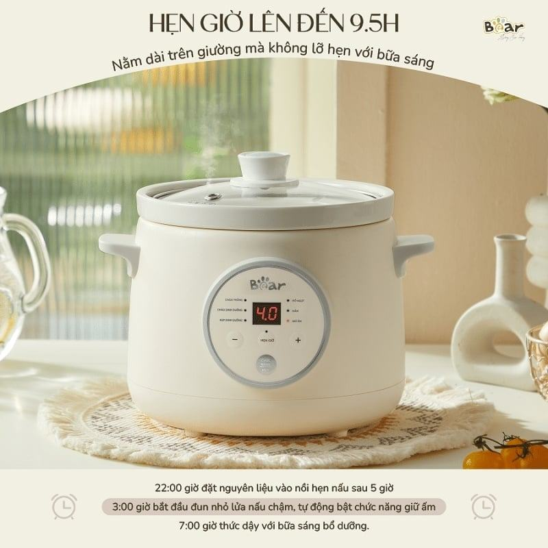 Thông tin về nồi nấu chậm Bear 1.5L