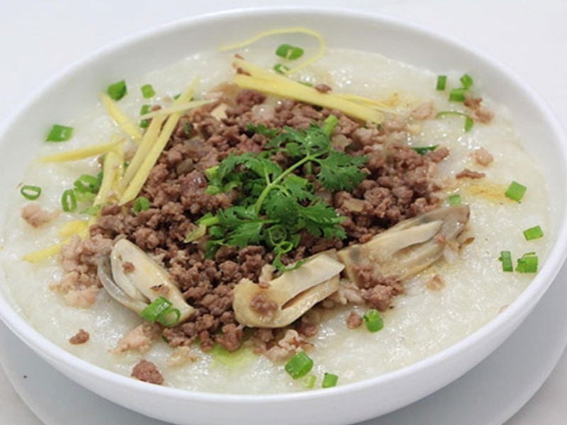Cháo tim heo + đậu xanh