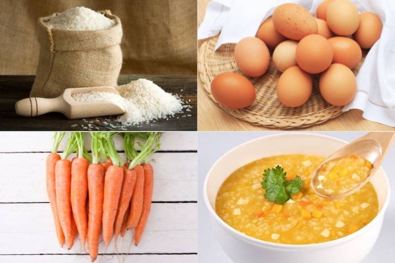 Cháo trứng gà cà rốt