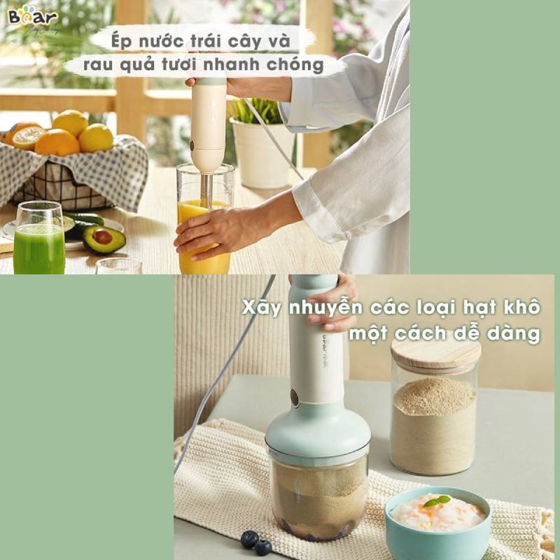 Thiết kế đẹp mắt của bộ máy xay cầm tay đa năng Bear JBQ-B50E1
