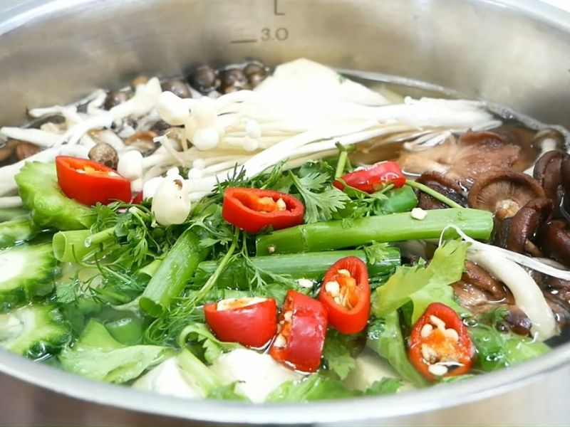 Cách nấu lẩu mướp đắng chay