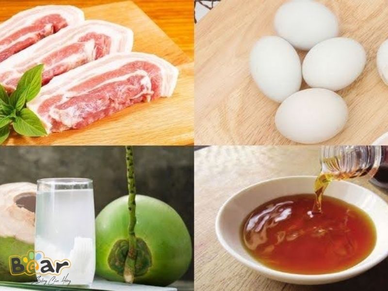 Chuẩn bị nguyên liệu làm thịt kho tàu