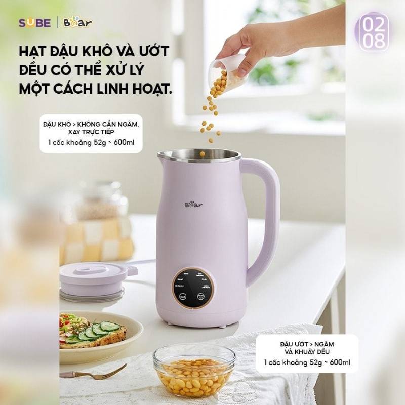 Đặc điểm nổi bật của máy làm sữa hạt Bear 0.6L SB-SH06D