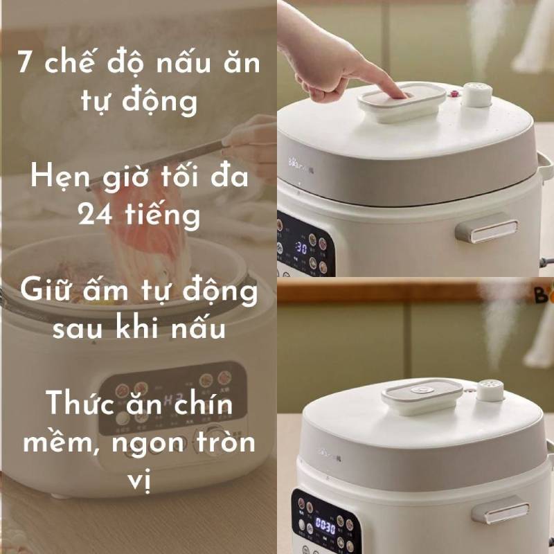 Dễ dàng thao tác với màn hình HD hiển thị các chức năng nấu