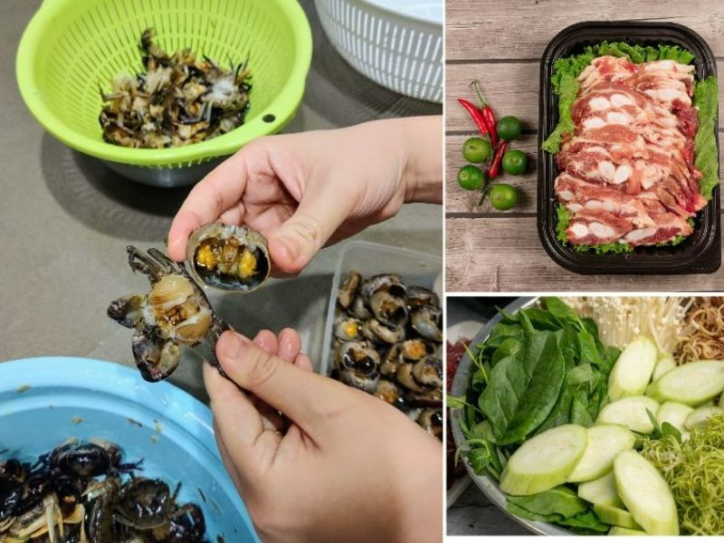 Sơ chế và nấu lẩu riêu cua